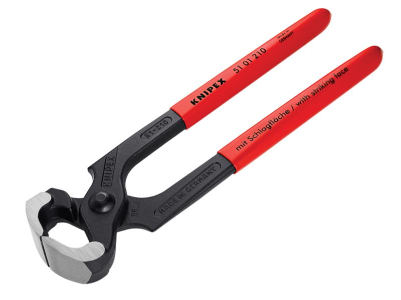 Hammerhead Style Carpenter's Pincers PVC Grip 210mm (8.1/4in), Knipex