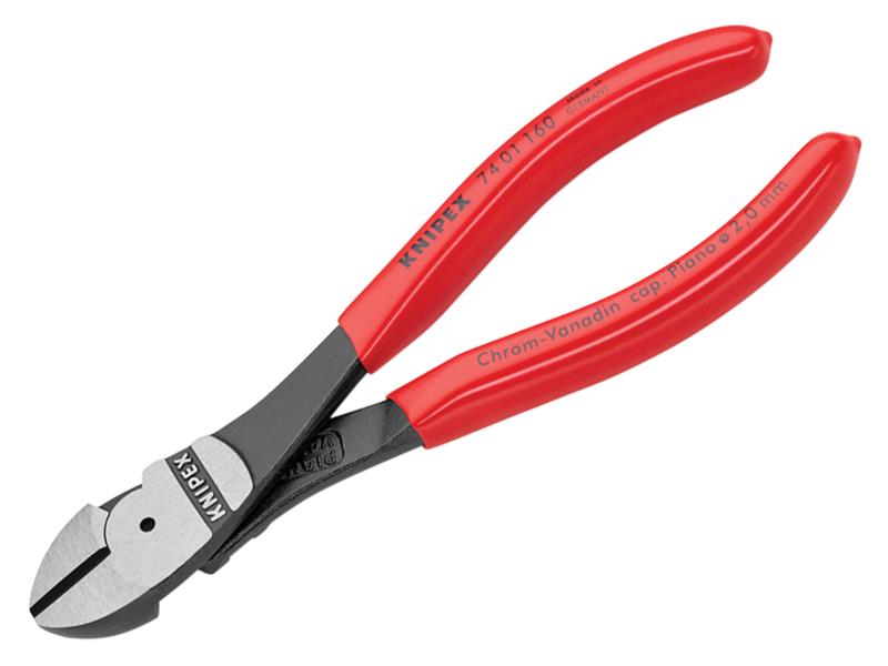 High Leverage Diagonal Cutters PVC Grips 160mm, Knipex