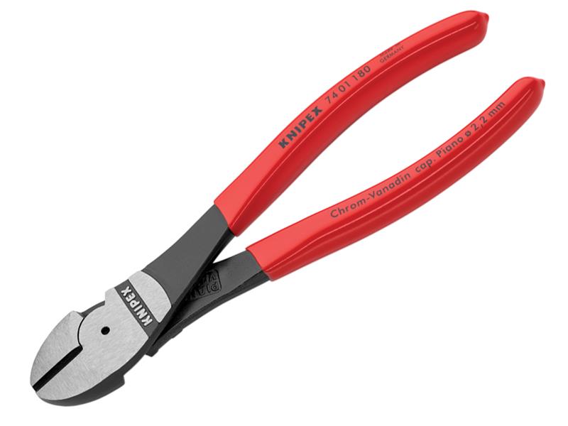 High Leverage Diagonal Cutters PVC Grip 180mm, Knipex