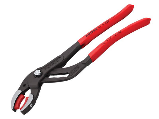 Plastic Pipe Grip Pliers Plastic Jaws Black 250mm, Knipex