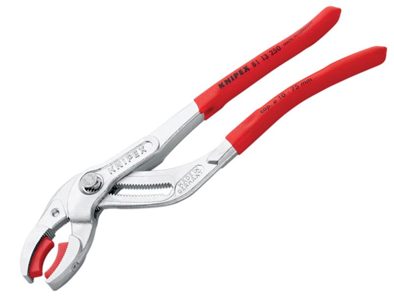 Plastic Pipe Grip Pliers Plastic Jaws Chrome 250mm - 75mm Capacity, Knipex