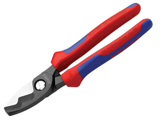 Cable Shears with Twin Cutting Edge Multi-Component Grip 200mm, Knipex