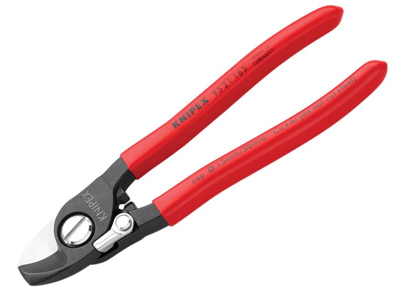 Cable Shears PVC Grip with Return Spring 165mm, Knipex