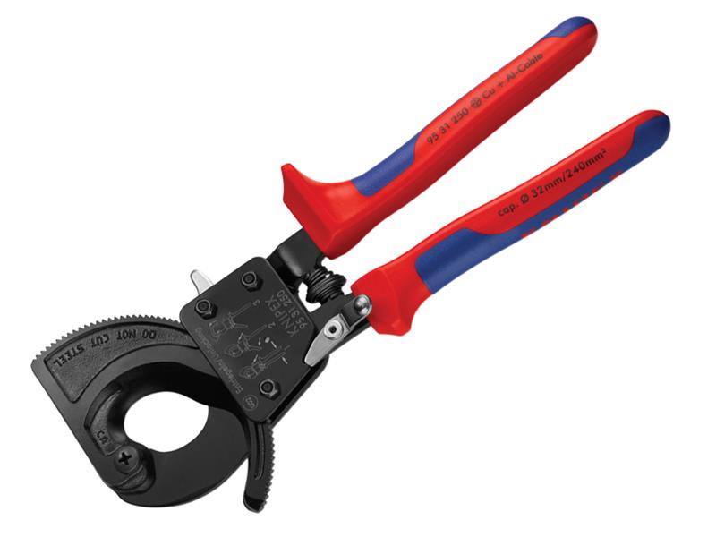 Ratchet Action Cable Shears Multi-Component Grip 250mm, Knipex