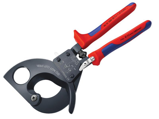 Ratchet Action Cable Shears Multi-Component Grip 280mm, Knipex