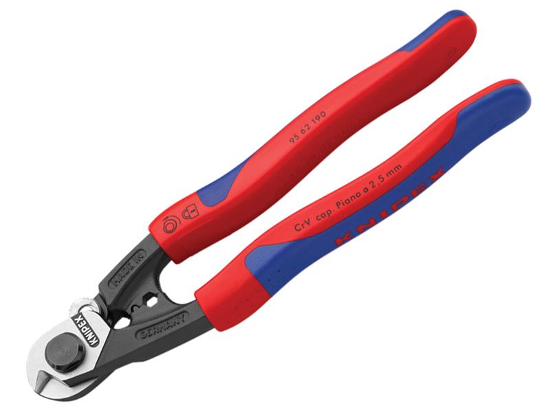 Wire Rope/Bowden Cable Cutters Multi-Component Grip 190mm, Knipex