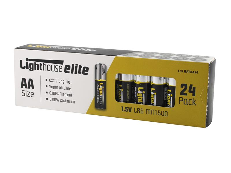 AA LR6 Alkaline Batteries 2400 mAh (Pack 24), Lighthouse