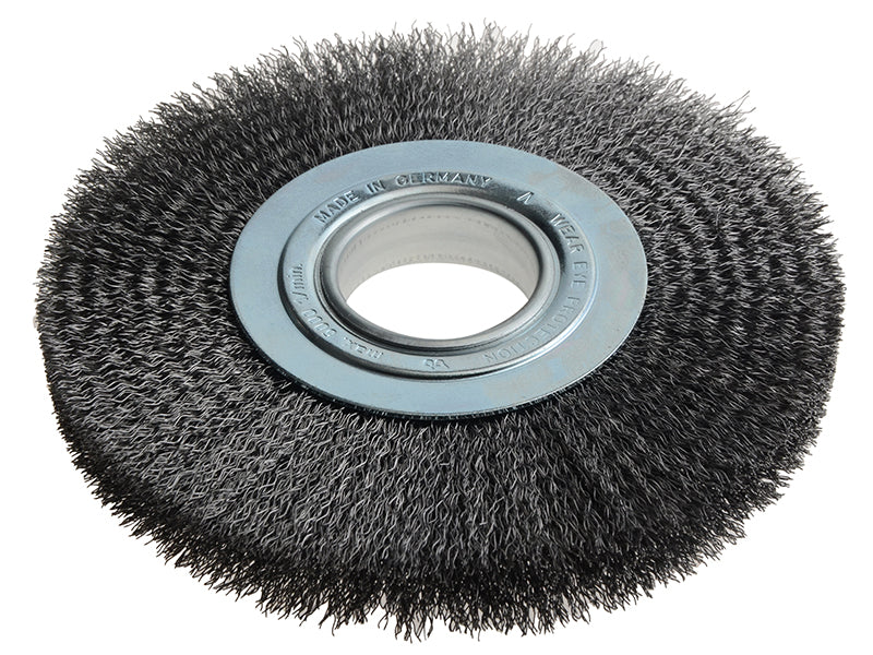 Wheel Brush D200mm x W24-27 x 50 Bore Set 3 Steel Wire 0.35, Lessmann