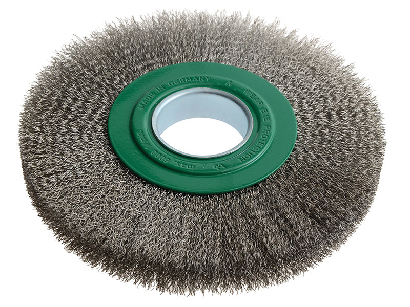 Wheel Brush D200mm x W24-27 x 50 Bore Stainless Steel Wire 0.30, Lessmann