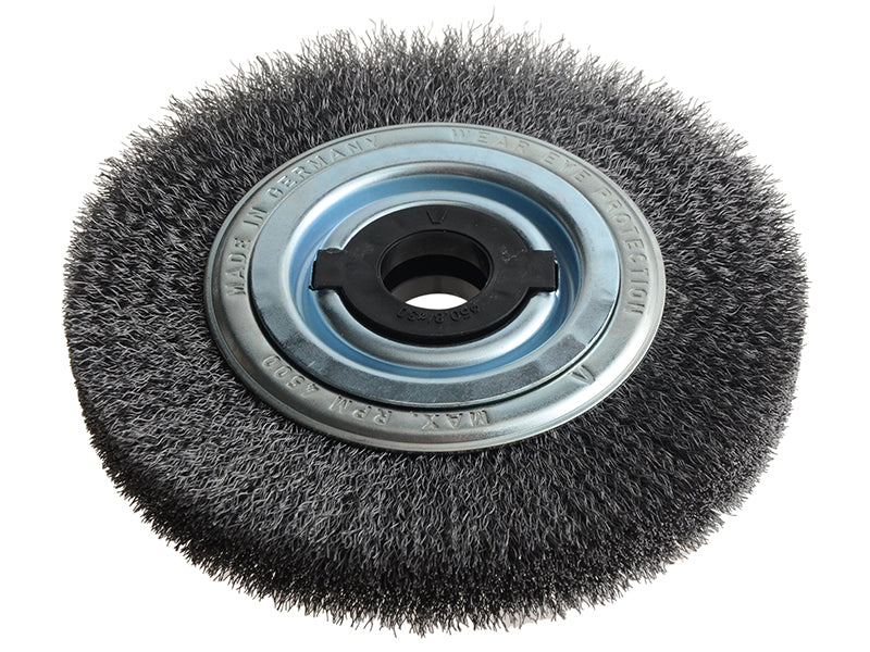 Wheel Brush D200mm x W35-40 x 80 Bore Set 4 +1 Steel Wire 0.30, Lessmann