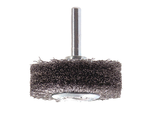 Wire Wheel Brush with Shank 70 x 13mm, 0.30 Steel Wire, Lessmann