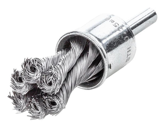 Knot End Brush with Shank 29mm, 0.35 Steel Wire, Lessmann