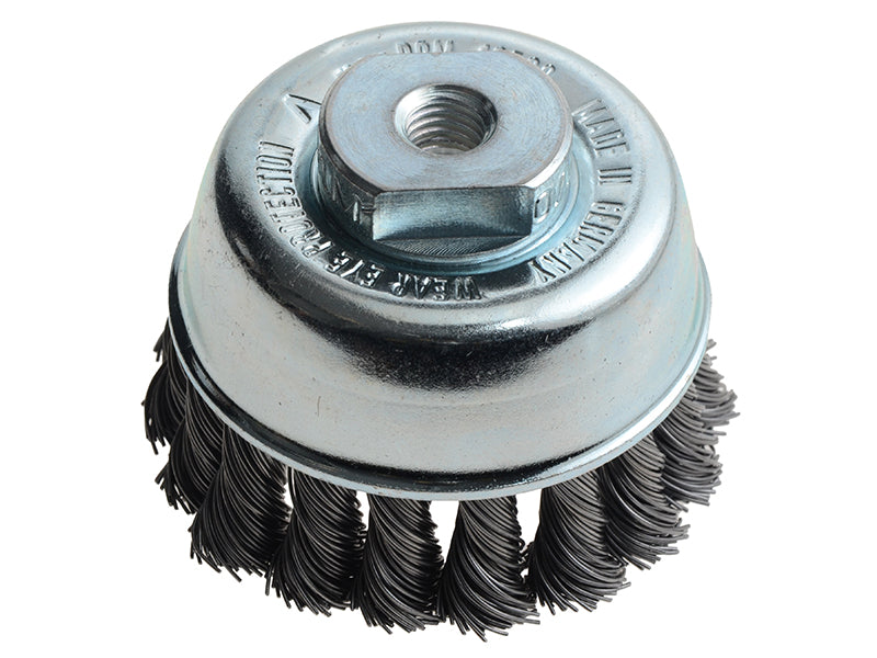 Knot Cup Brush 65mm M10x2.0, 0.50 Steel Wire, Lessmann