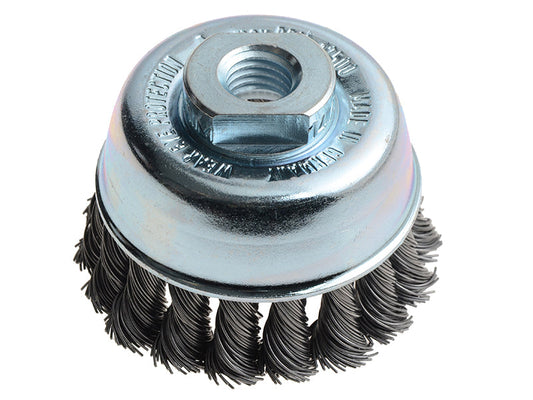 Knot Cup Brush 65mm M14x2.0, 0.50 Steel Wire, Lessmann