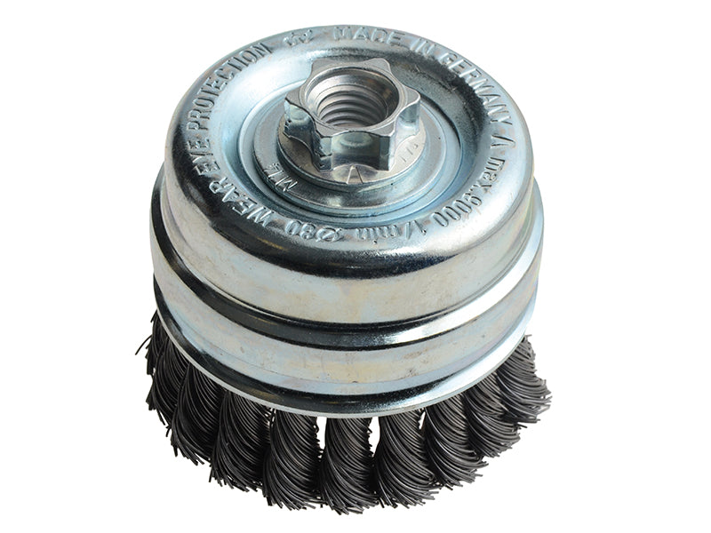 Knot Cup Brush 80mm M14x2, 0.50 Steel Wire*, Lessmann