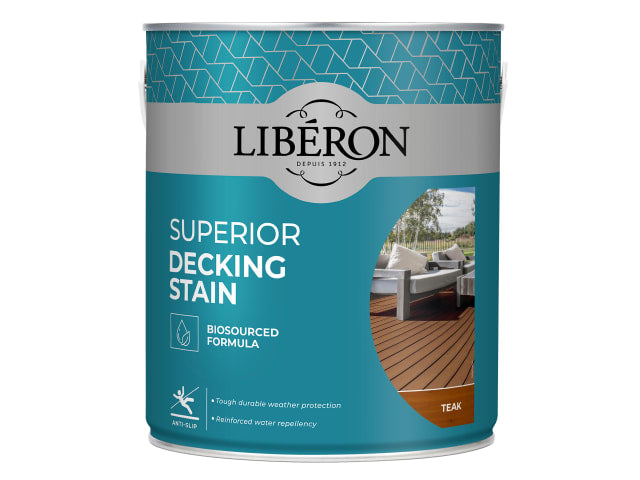 Superior Decking Stain Teak 2.5 litre, Liberon