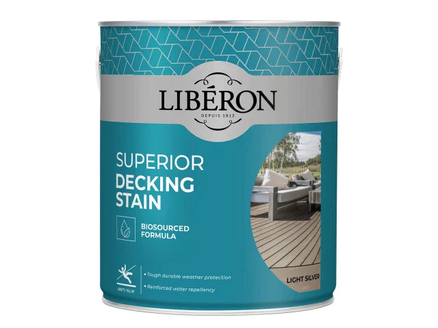 Superior Decking Stain Light Silver 2.5 litre, Liberon