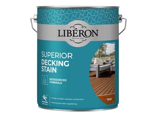 Superior Decking Stain Teak 5 litre, Liberon