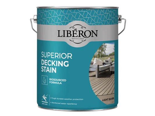 Superior Decking Stain Light Silver 5 litre, Liberon