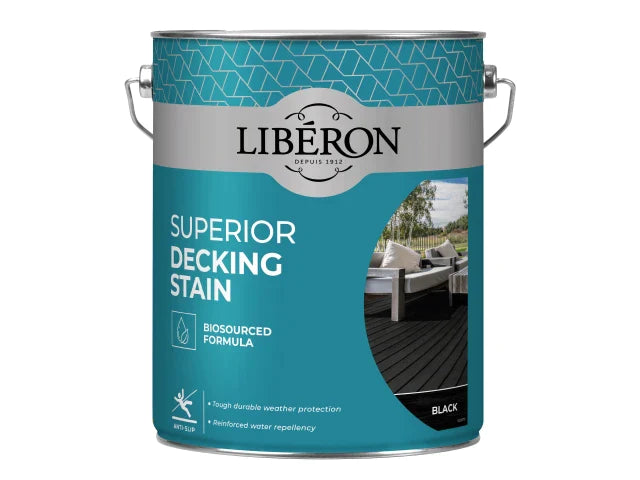 Superior Decking Stain Black 5 litre, Liberon