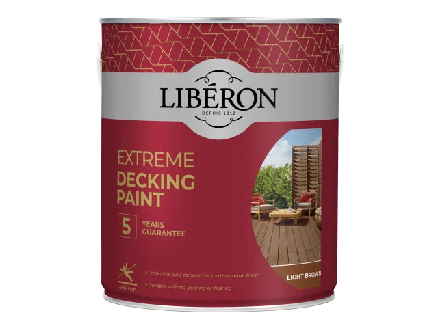 Extreme Decking Paint Light Brown 2.5 litre, Liberon