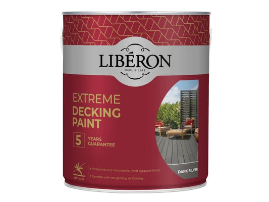 Extreme Decking Paint Dark Silver 2.5 litre, Liberon