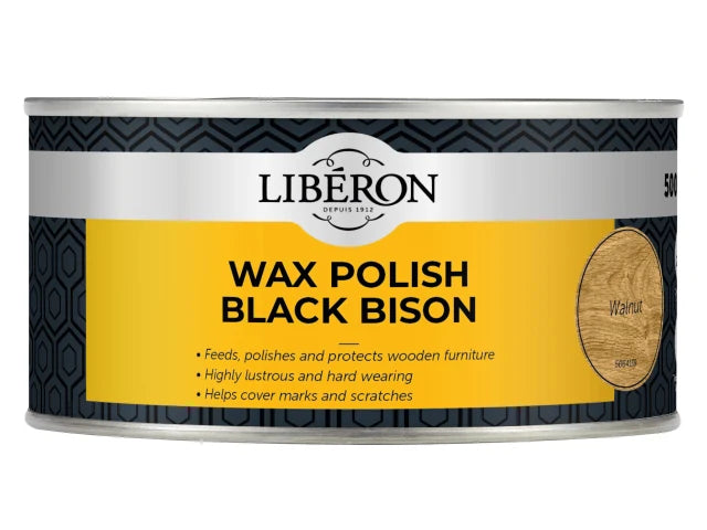 Black Bison Wax Paste Walnut 500ml, Liberon