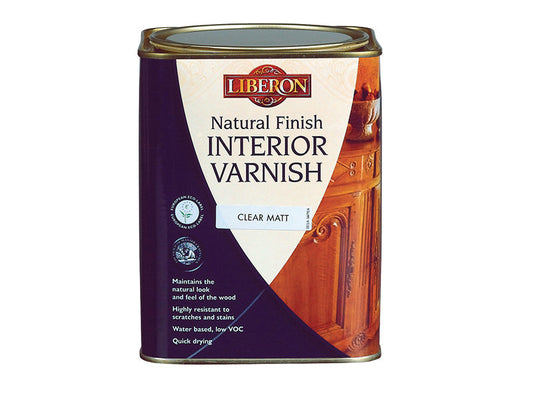 Natural Finish Interior Varnish Clear Satin 1 litre, Liberon