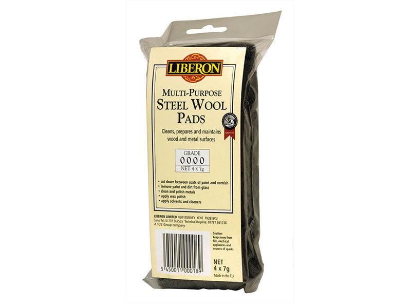 Steel Wool Grade 0000 (4x7g), Liberon