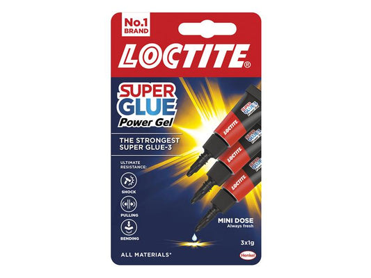 Super Glue-3 Power Gel, Tube 3 x 1g, Loctite