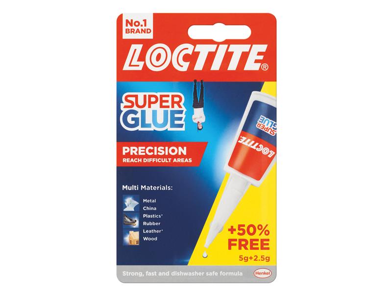 Super Glue Liquid, Precision Bottle 5g + 50% Free, Loctite