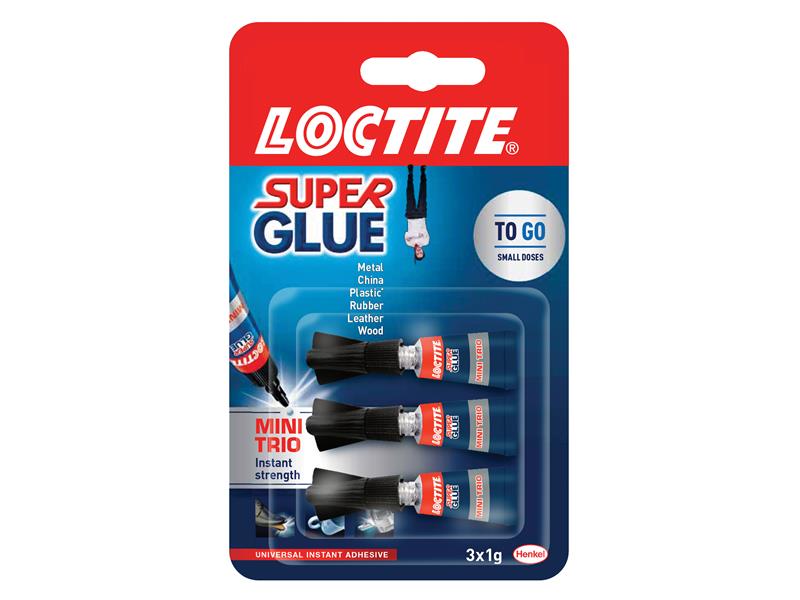 Superglue Mini Trio Tube 3 x 1g, Loctite