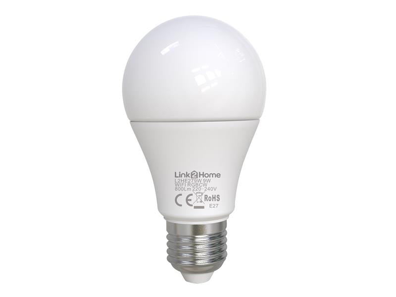 Wi-Fi LED ES (E27) Opal GLS Dimmable Bulb, White + RGB 800 lm 9W, Link2Home