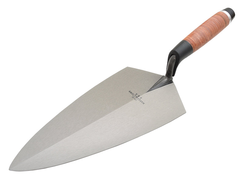 19L Philadelphia Pattern Brick Trowel Leather Handle 12in, Marshalltown