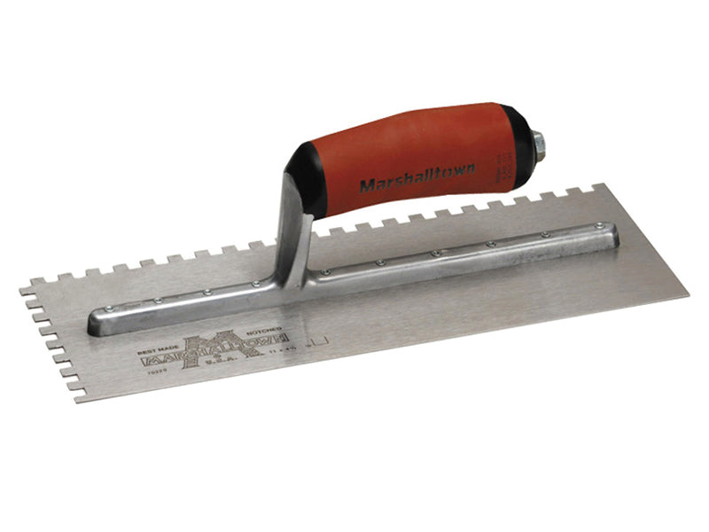 M702SD Notched Trowel Square 1/4in DuraSoft® Handle 11 x 4.1/2in, Marshalltown