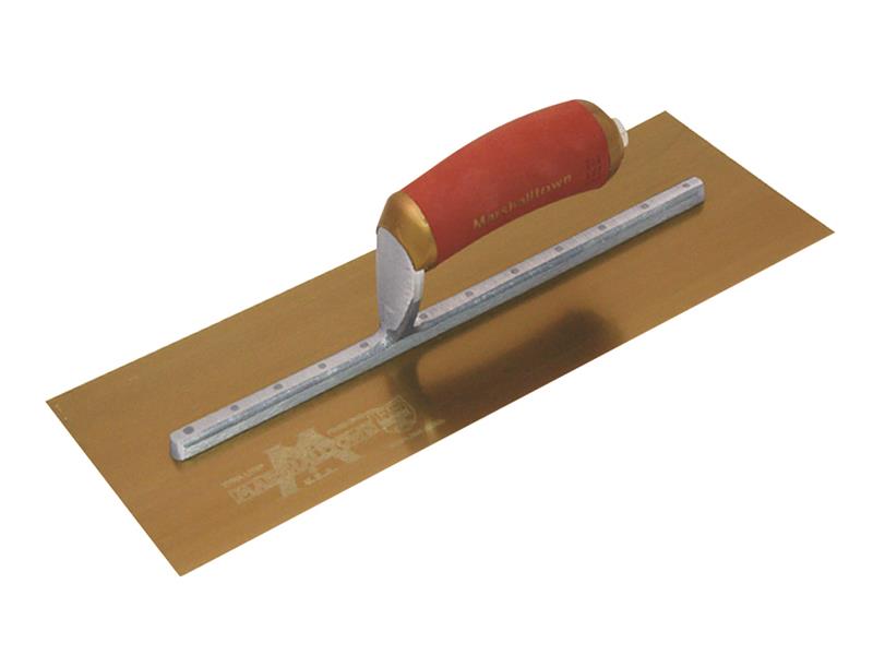 MPB13GSD Pre-Worn PermaShape® Finishing Gold S/S Trowel DuraSoft® 13 x 5in, Marshalltown