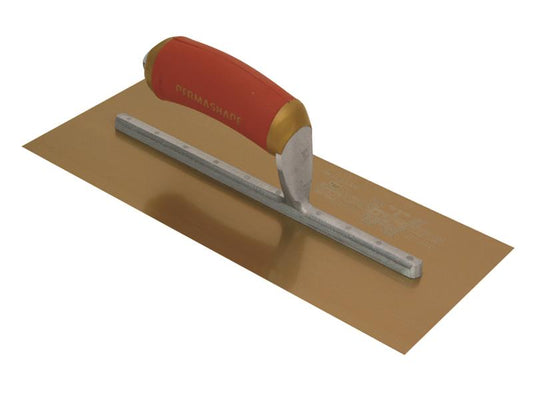 MPB7GSD Pre-Worn PermaShape® Finishing Gold S/S Trowel DuraSoft® 12 x 5in, Marshalltown