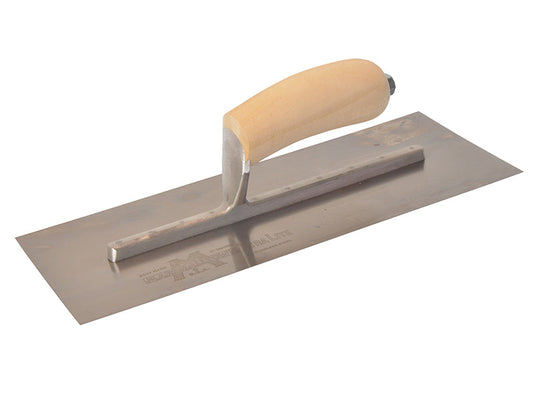 MXS13SS Plasterer's Finishing Trowel Stainless Steel Wooden Handle 13 x 5in, Marshalltown