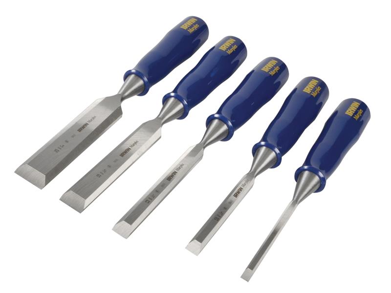 M444 Bevel Edge Chisel Blue Chip Handle Set, 5 Piece, IRWIN® Marples®