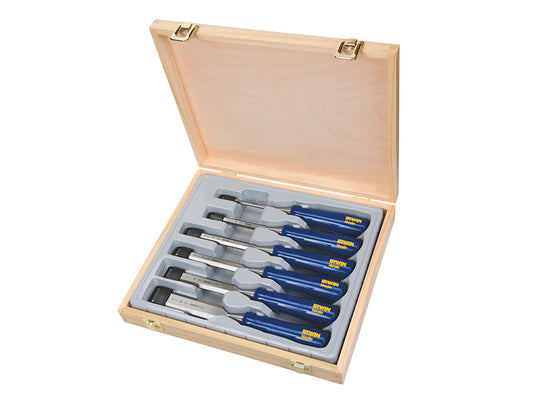 M444 Bevel Edge Chisel Blue Chip Handle Set, 6 Piece, IRWIN® Marples®