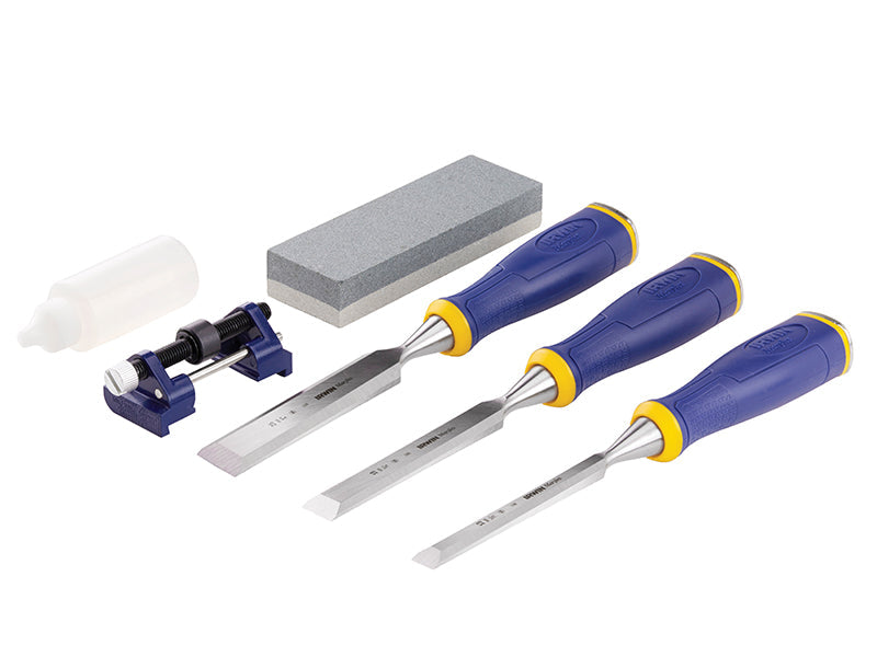 MS500 ProTouch™ All-Purpose Chisel Set, 3 Piece + Sharpening Kit, IRWIN® Marples®