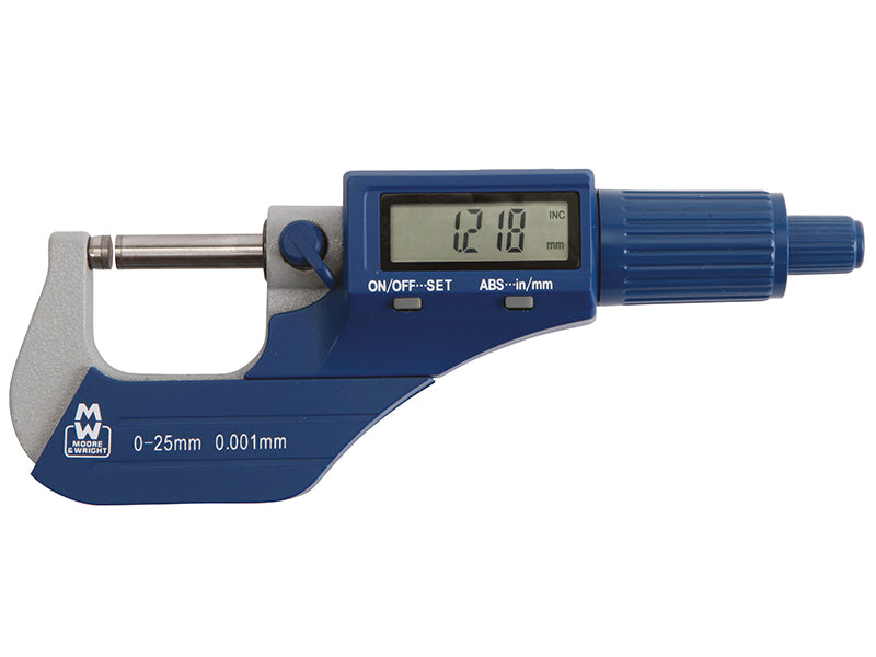 MW200-01DBL Digital External Micrometer 0-25mm/0-1in 0.001mm/.00005in, Moore & Wright