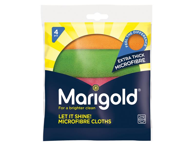 Let It Shine! Microfibre Cloths x 4, Marigold