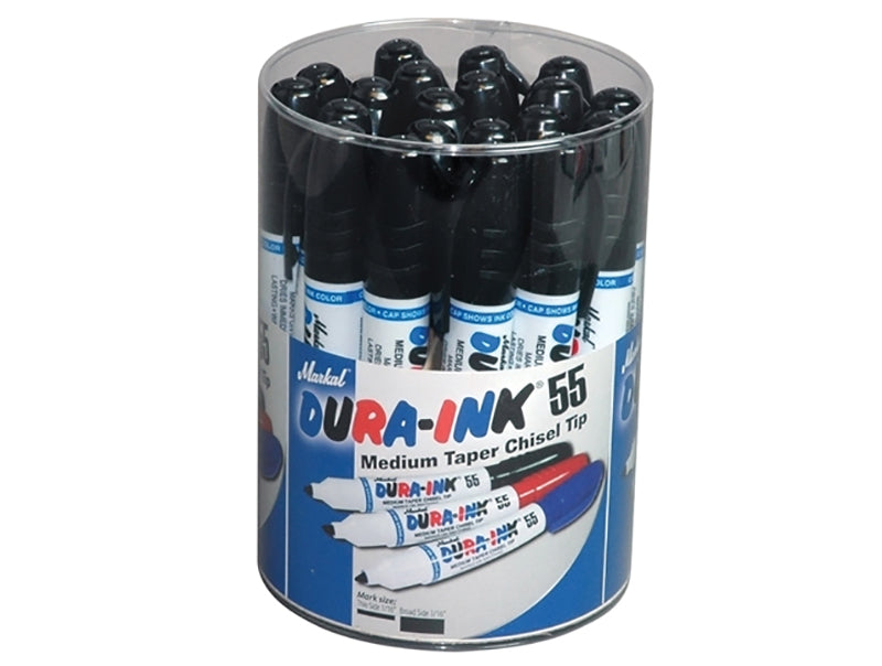 DURA-INK® 55 Medium Taper Marker Black (Tub 20), Markal