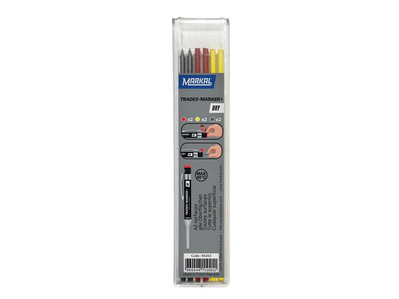 TRADES-MARKER® DRY Assorted Refills (Pack 6), Markal