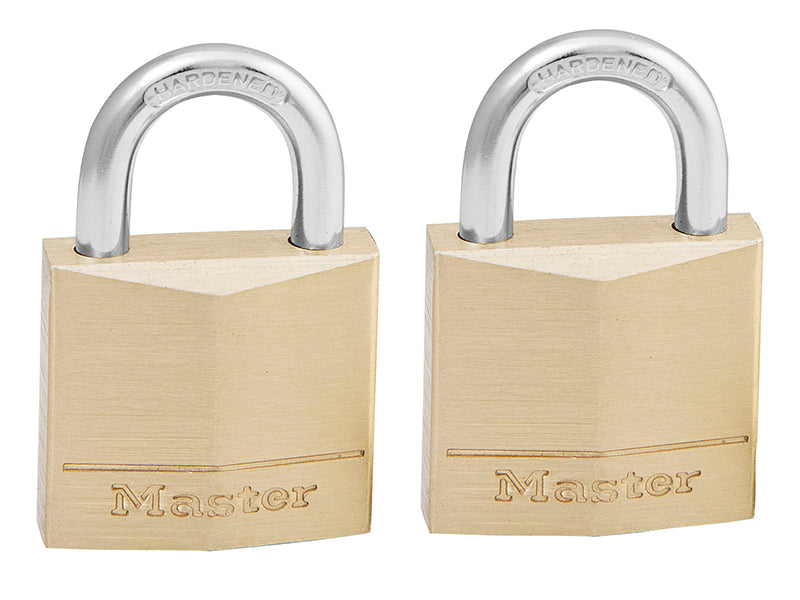 Solid Brass 30mm Padlock 4-Pin - Keyed Alike x 2, Master Lock