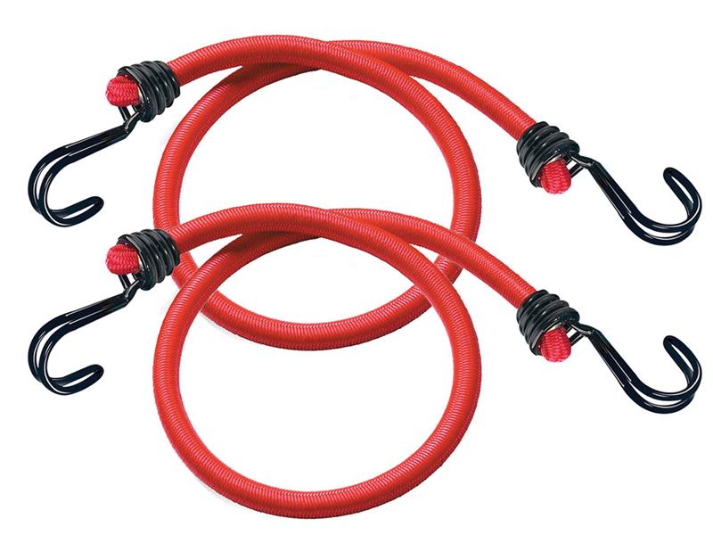 Twin Wire Bungee Cord 60cm Red 2 Piece, Master Lock