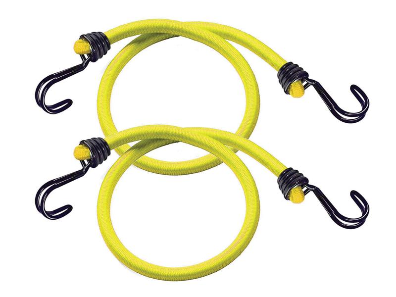 Twin Wire Bungee Cord 100cm Yellow 2 Piece, Master Lock