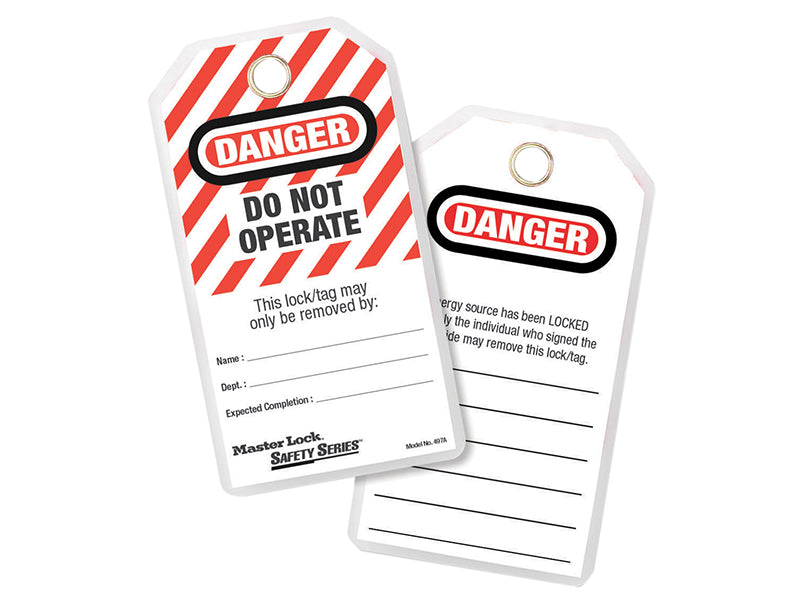 No. 497A Heavy-Duty Safety Tags (12) - DANGER DO NOT OPERATE, Master Lock