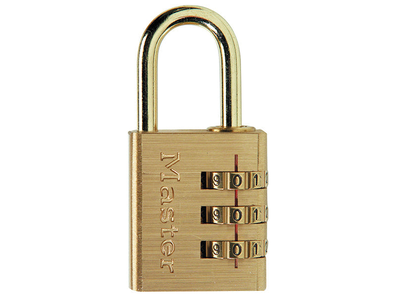 Brass Finish 30mm 3-Digit Combination Padlock, Master Lock